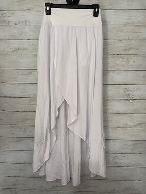 HALARA White High-Low Asymmetrical Maxi Skirt